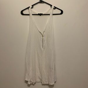 White Zipper Tank